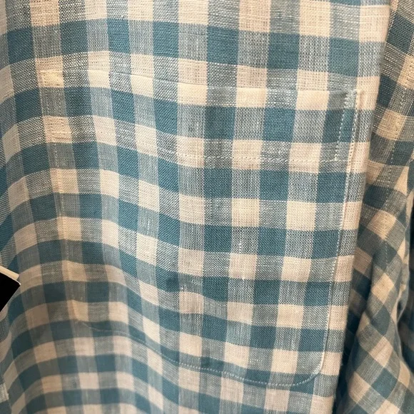 Brooks Brother Gingham Irish Linen Shirt NWT - Picture 3 of 4